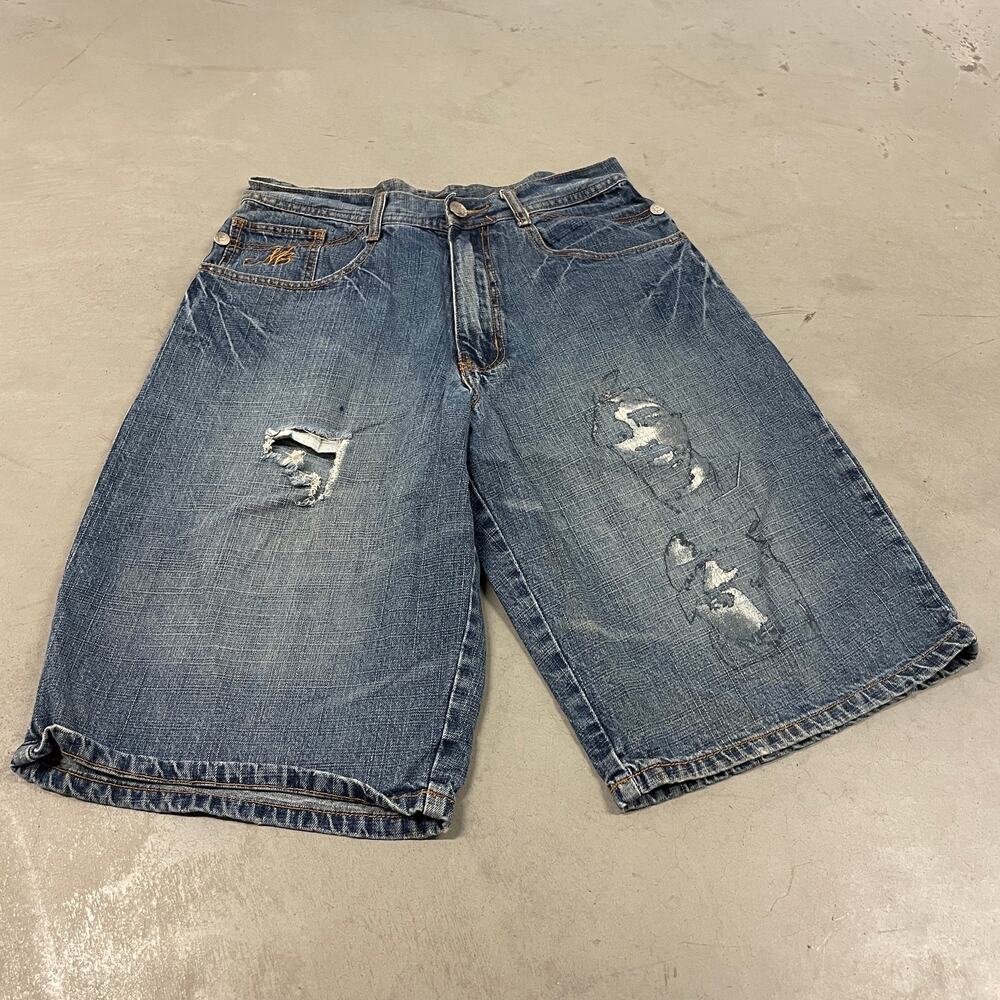 Baggy Y2K Tupac jeans shorts 32